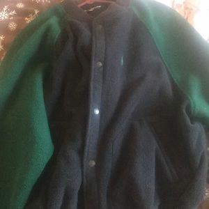 Vintage polo sport Ralph Lauren blue green button